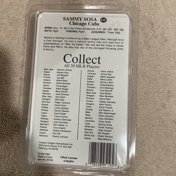 Original Micro Stars, 1995 Collectors Series, Sammy sosa - Picture 4 of 4